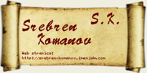 Srebren Komanov vizit kartica